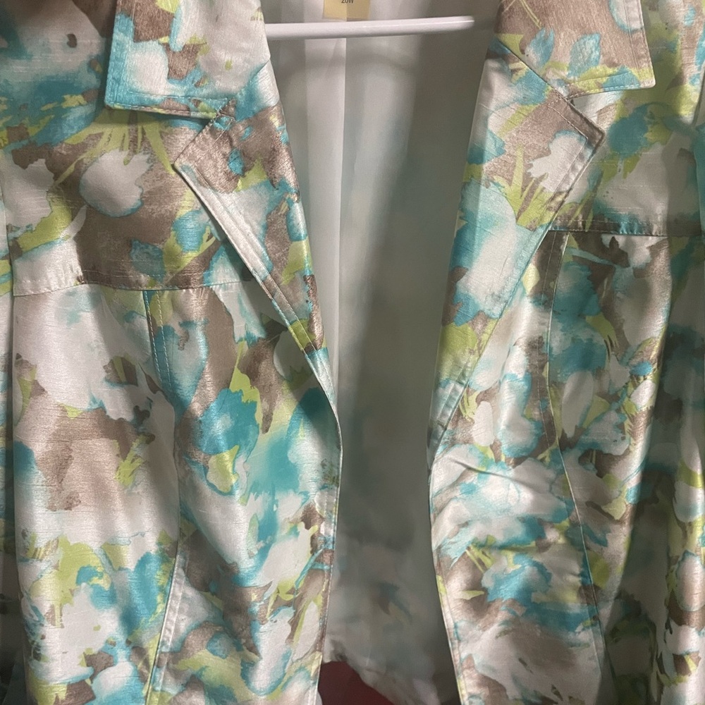 TanJay Blue and Green Floral Jacket
